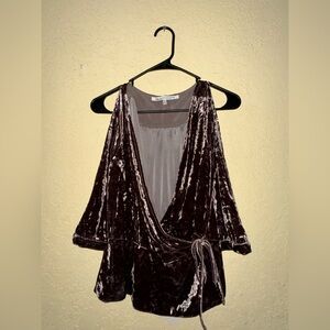 Brown Velvet Wrap Shirt Collective Concepts XL